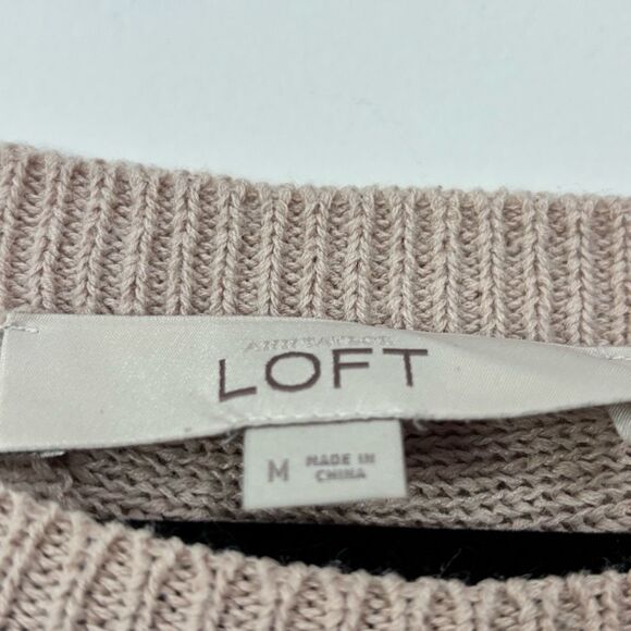 Loft Split Open Back Sweater Cream Size Medium - Picture 3 of 5